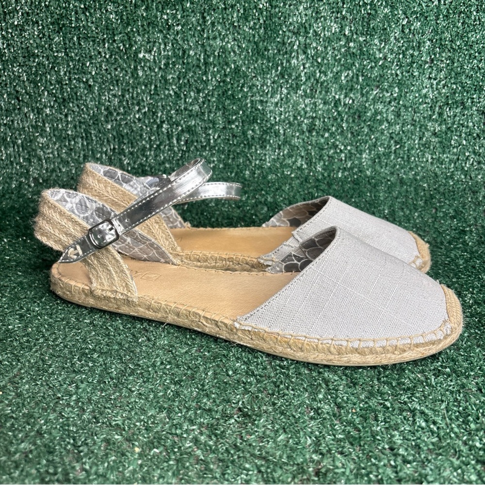 NEW SPERRY TOP SIDER HOPE TAN / SILVER WOMEN ESPADRILLE SANDAL SHOES SZ 11 M